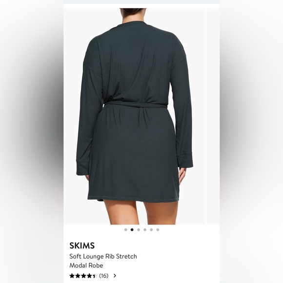 Skims soft lounge rib stretch modal robe - Picture 3 of 5